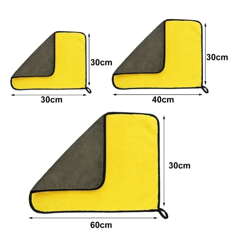 1-10Pcs Microfiber Cleaning Towels Thickened Double Layer Car Wash Drying Towel Home Windows Glass Cleaning Cloth Kitchen Towels