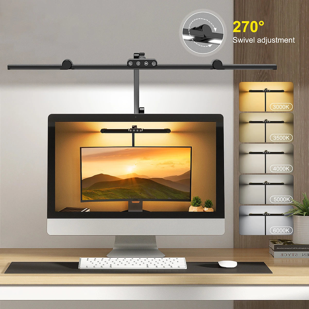 LED Desk Lamp with Clamp Architect Desk Lamps for Home Office with 4 Colour Modes, Ultra Bright Computer Desk Lamp Continuo