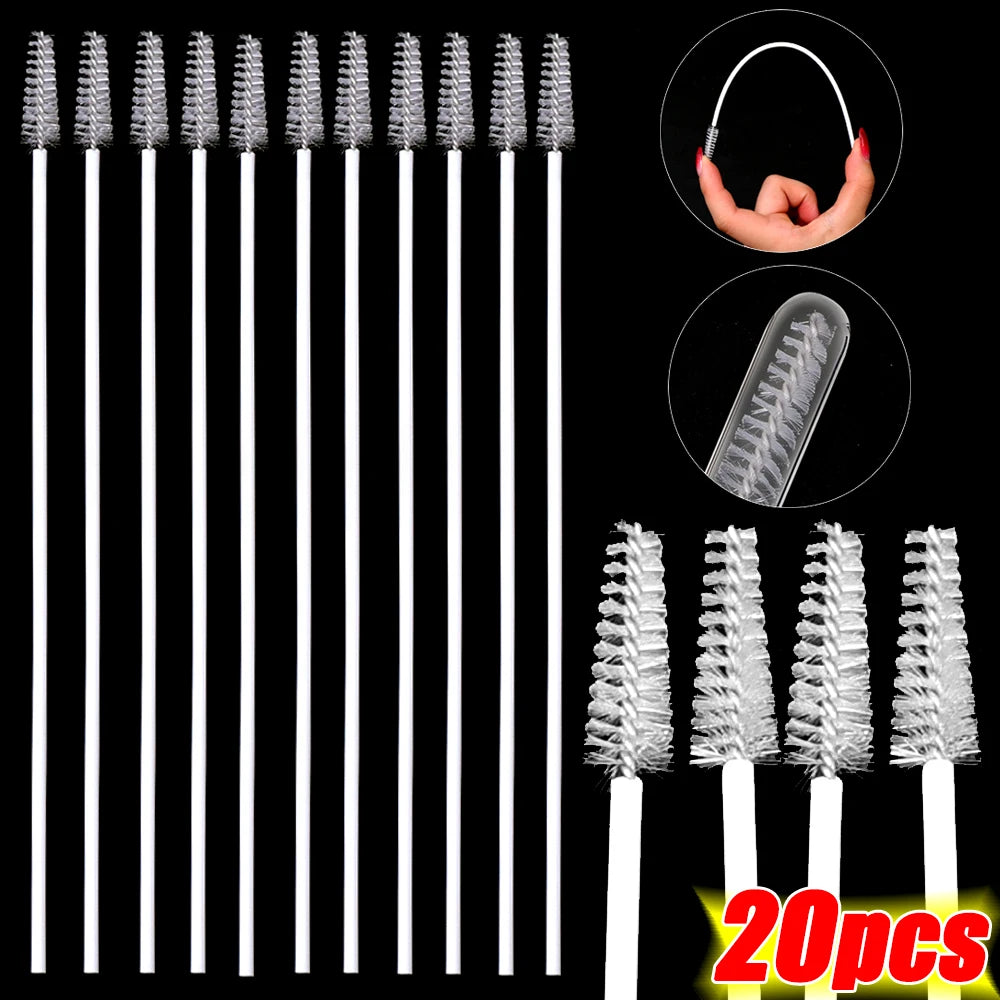 1-20pcs Plastic Soft Bristle Straw Cleaning Brushes Baby Cup Bottle Special Long Handle Straw Brushes Baby Safe Feeding Accessories