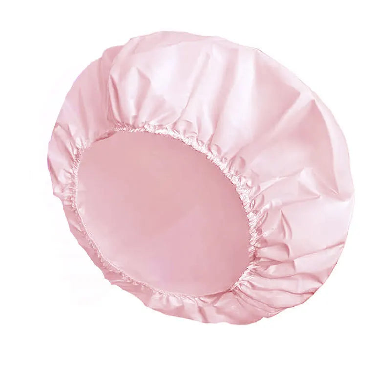Cuffia doccia antiscivolo in plastica riutilizzabile, cuffia per capelli da bagno con elastico