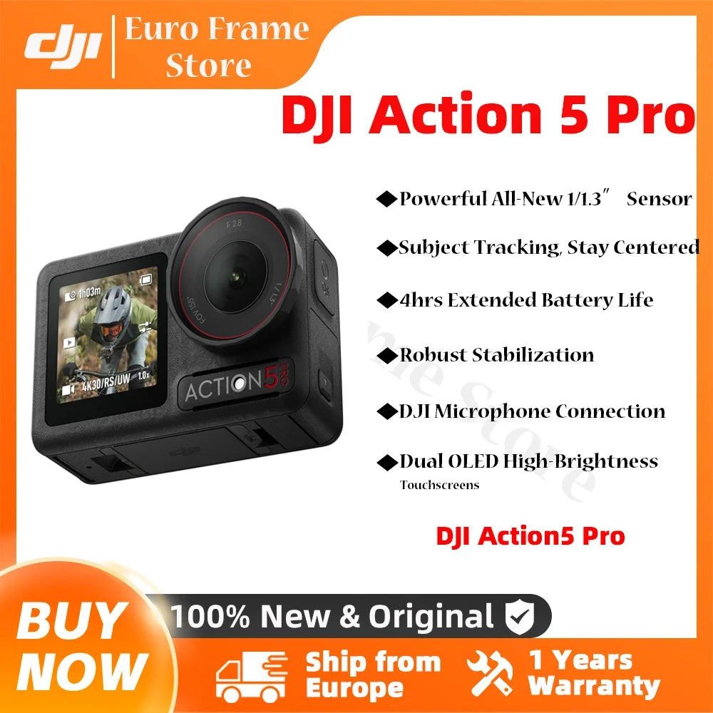 Dji Osmo Action 5 Pro 1/1.3″ Sensor 4-Hour Extended Battery Life Dual High-Brightness Oled Touchscreens Action 5
