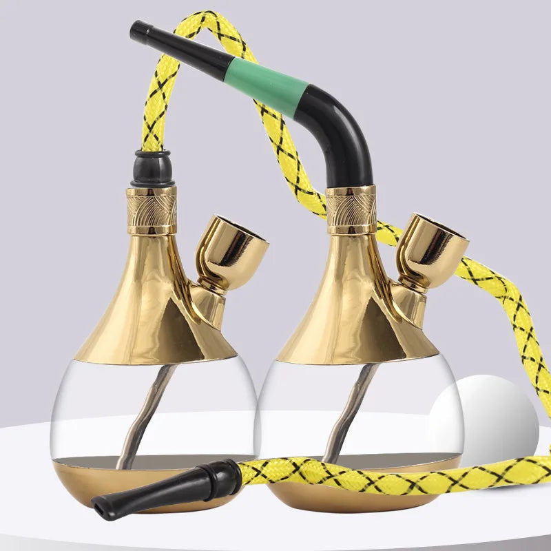 New Luxury Hookah For Smoking Tobacco &Cigarette Filter Smoke Water Pipe Shisha Set with Brass Herb Bowl Smoking Accessories
