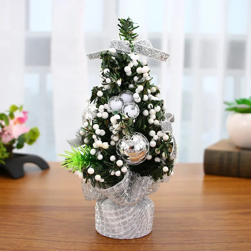 1pc 20cm Merry Christmas Tree Office Home Bedroom Doll Gift Xmas Tree Desk Decoration New Year Gift Christmas Party Decoration