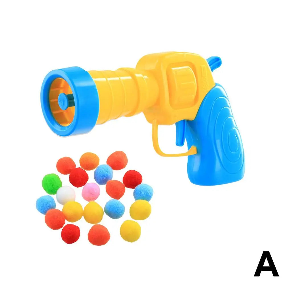 Cat Plush Ball Shooting Mini Pompoms Launcher Games Pet Accessories Funny Cat Toys High Bounce Ball To Tease The Pet Supplies