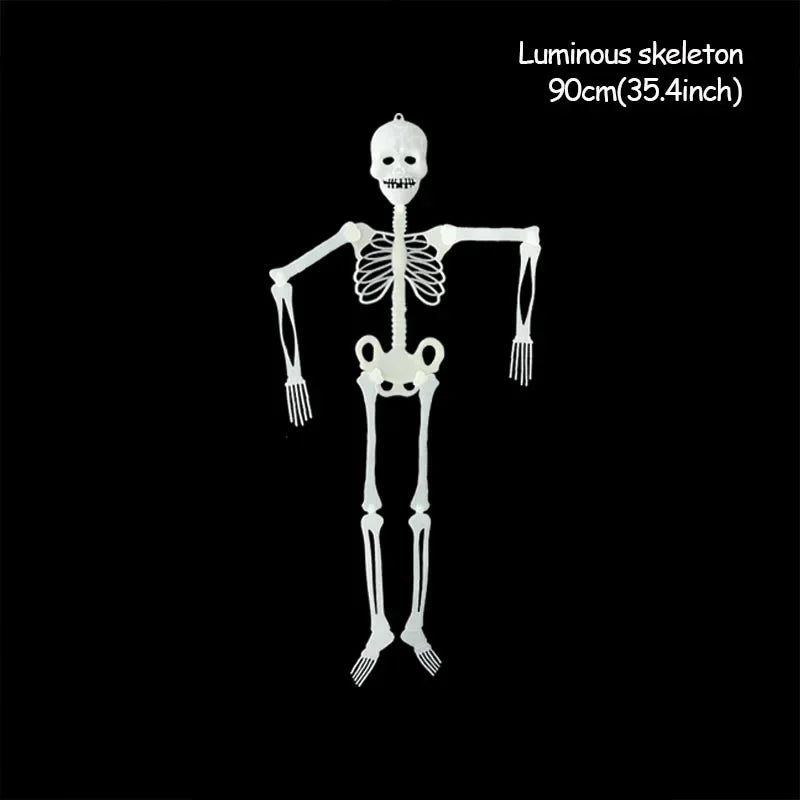 Scary Halloween Decoration Halloween Props Luminous Hanging Decor Outdoor Party Horror Luminous Movable Skull Skeleton
