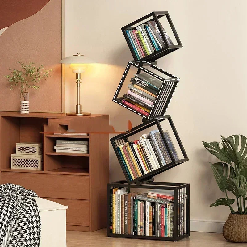 Alien Rotating Bookshelf Living Room Creative Magazine Rack Aesthetic Kid's Picture Book Organizer Estantes Storage Furniture