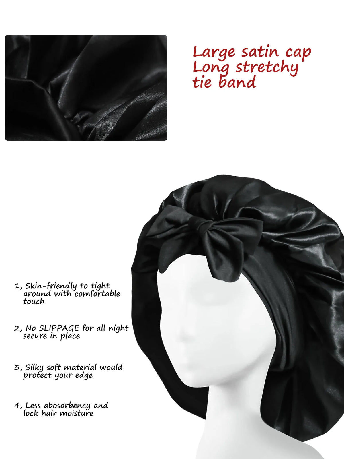 Satin Bonnet Silk Bonnet Adjustable Bonnet For Sleeping Hair Bonnet With Tie Band Bonnets For Women Men