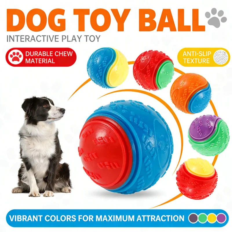 6Pcs Squeaky Balls Toys Dogs Interactive Toys TPR Dog Chew Toy for Dog Pet Teeth Cleaning Bite Resistance  Pet Supplies