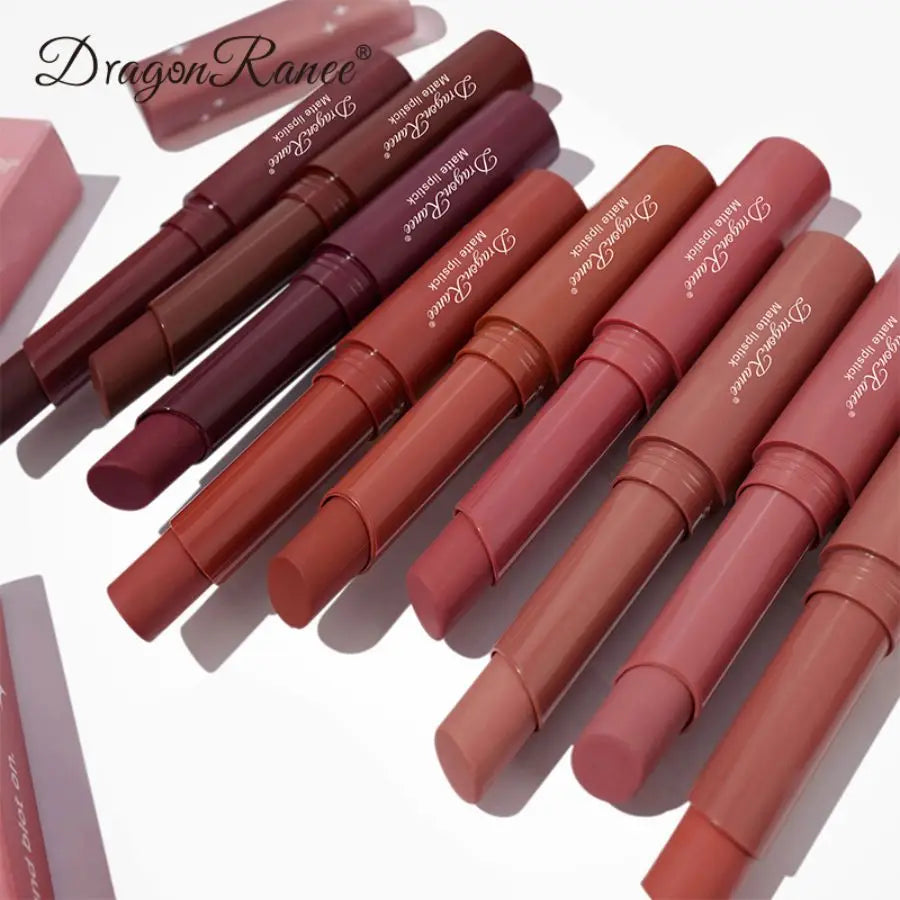Matte Lipstick, Non-Fading Moisturizing European and American Style Makeup, Velvet Matte Lipstick, Waterproof and Long-Lasting Matte Lipstick