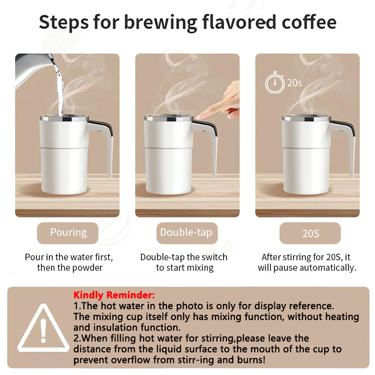 380ML Electric Coffee Self Mixing Mug IP67 Waterproof Coffee Stirring Mug USB Charging Digital Display Automatic Magnetic Cup
