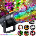Christmas LED Projector Light, USB Powered, 16 Projection Patterns Santa Claus Snowflake, Indoor Party Home Decor Lamp for Chris