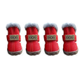 Soft Pet Snow Boots Puppy Rain Snow Boots Warm Non Slip Winter Pet Dog Shoes Waterproof Plush/PU for 4Pcs/Set Winter