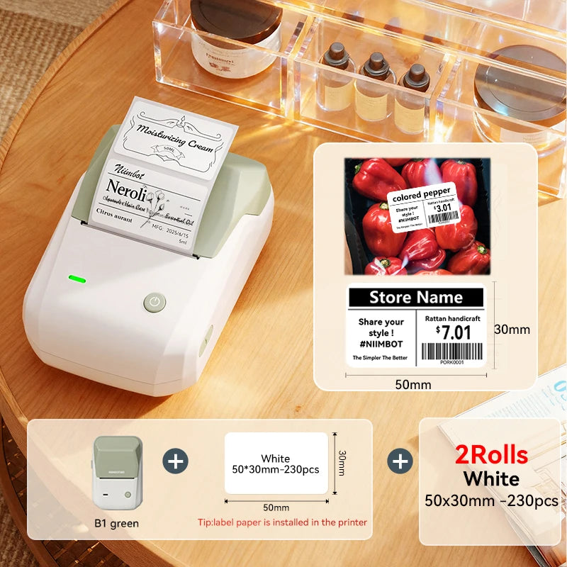 Niimbot B1/B1 PRO Thermal Label Printer Bluetooth Pocket Label Maker Barcode QR Code Self-adhesive Sticker Labeling Machine