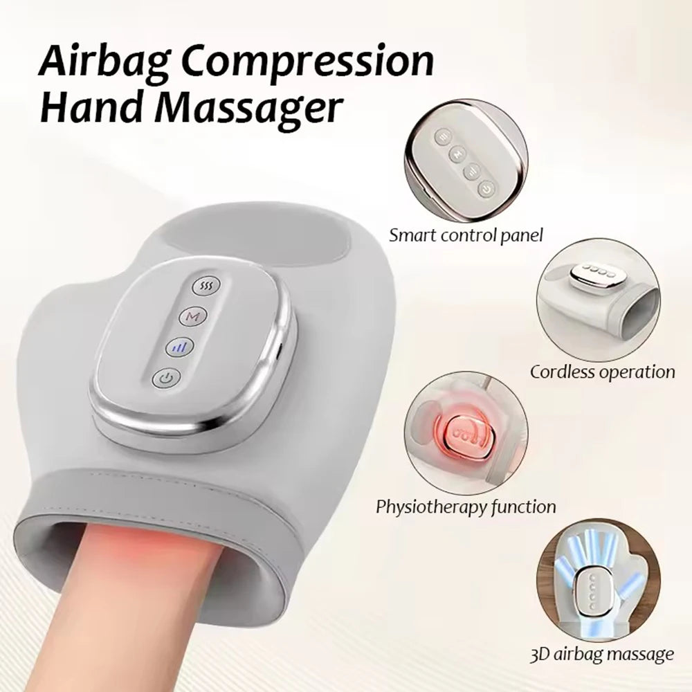 Fast Shipping Electric Hand Massager Airbag Compress Finger Massage Glove Air Pressure Kneading Thumb Acupoint Palm Massager Finger Masajeador