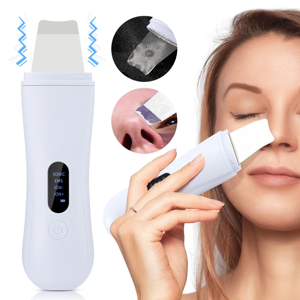 Ultrasonic Skin Scrubber Face Skin Spatula Facial Spatula for Deep Cleansing Blackhead Remover Pore Facial Shovel Cleaner Beauty