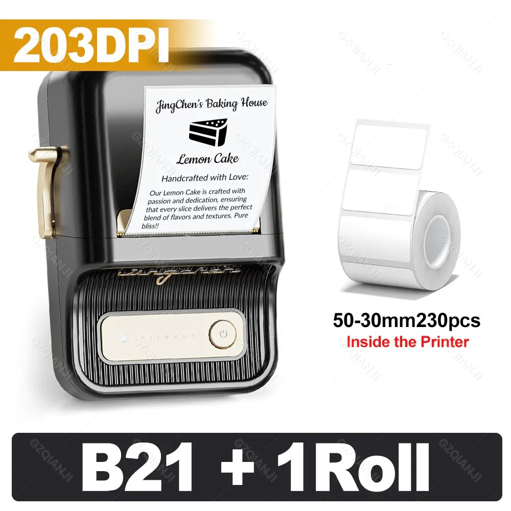 Niimbot 200dpiB21 300dpi B21PRO Label Maker Tag Price Portable Thermal Label Printer with White Photo Labels for Bakery/Business