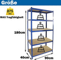 DayPlus Storage Shelving Heavy Duty Adjustable Boltless Garage Metal Shelf, Workshop Shelf, Max Load 875kg,Easy Installation