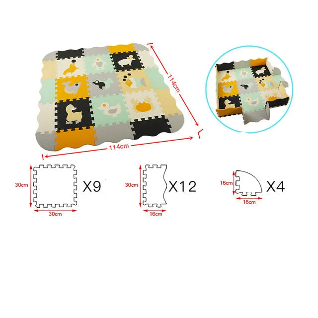 Animal Pattern Baby Play Mat Puzzle Toys For Kids Children EVA Foam Yoga Crawling Mats Floor Tapete Room Decor Baby Child Gifts