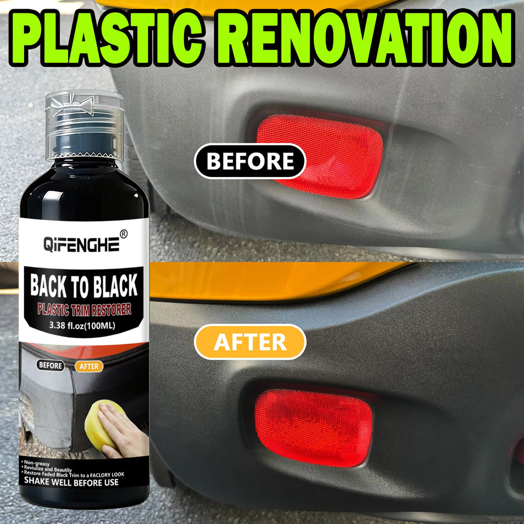 Black Trim Restorer - Lasts 6+ Months, Dye Infused Waterproof Plastic Restorer for Cars - Perfect for Faded Bumpers, Trim & Vinyl