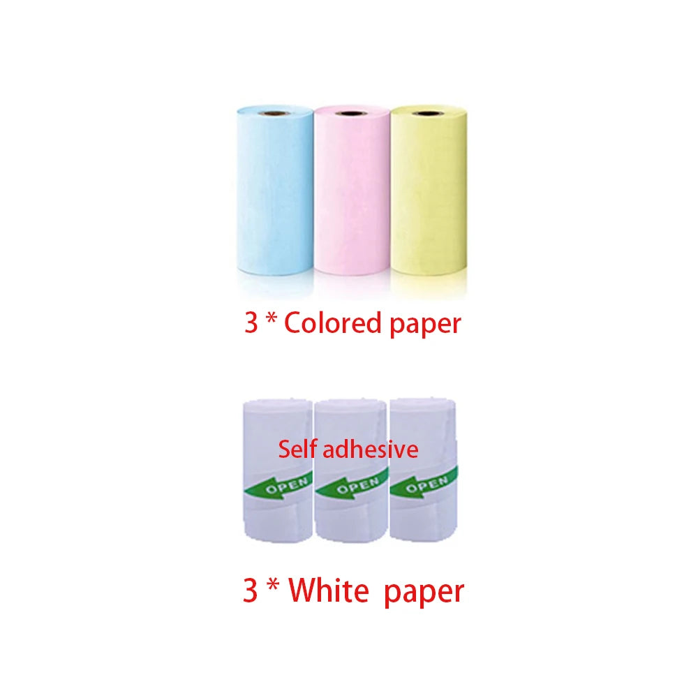 Mini Printer Paper Self-adhesive Thermal Papers HD Color Label Printers Wireless Label printer Inkless Printing Universal 57mm