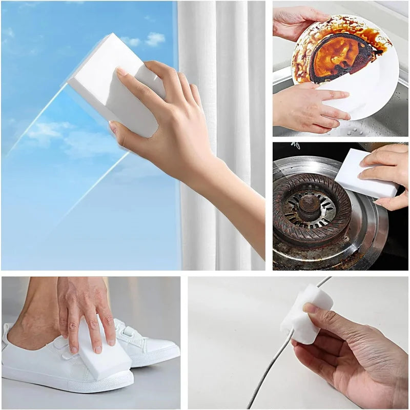 100/50 Pcs Melamine Sponge Magic Sponge Cleaner Cleaning Sponges for Kitchen Bathroom Cleaning Tools 10*6*2cm Cleaning Supplies