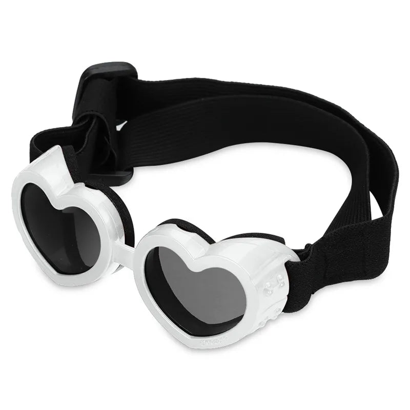 1 Pc Heart-shaped Small Dog Sunglasses Waterproof UV Protection Cat Sun Glasses with Adjustable Strap Goggles Pet Products