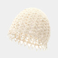 Cute Sweet Crochet Hollow Knitted Hat Bohemian Style Hollow Out Ethnic Style Hat Korean Beads Tassels Weave Cap Outdoor