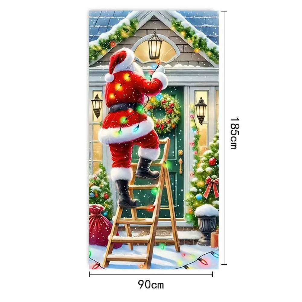 Christmas Door Hanging Banner Merry Christmas Decoration For Home  Navidad Christmas Wall stickers Xmas Gift New Year