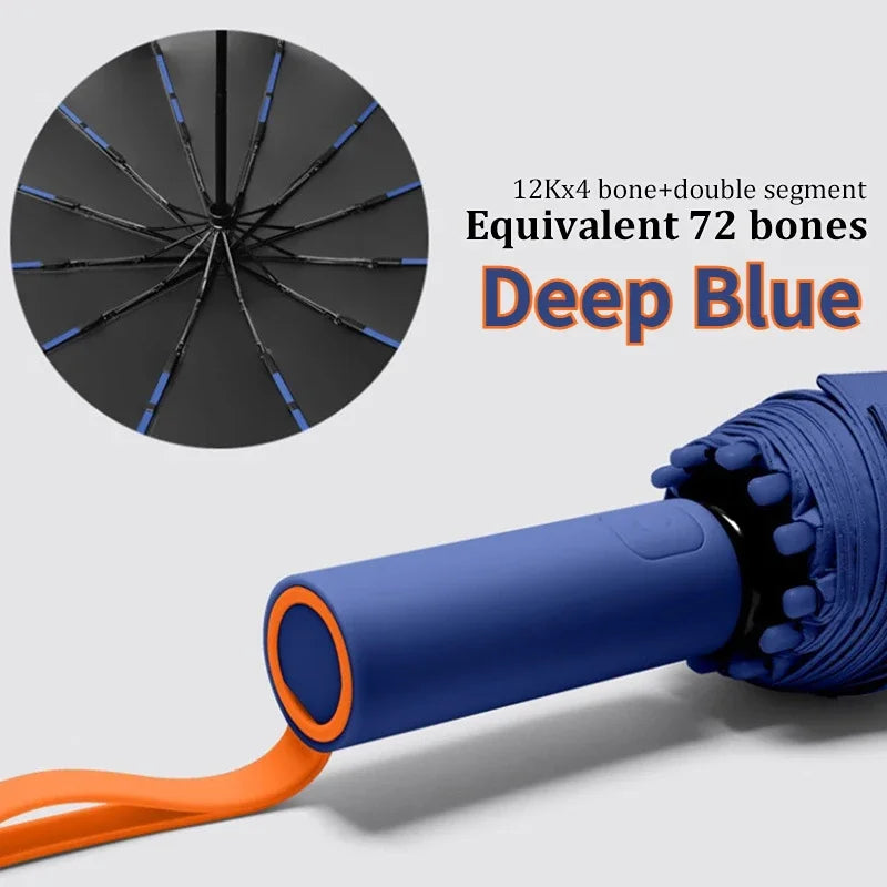 Super Strong Windproof Automatic Umbrella for Men and Women 72 Bone Large Rainproof Sun UV Protection Folding Rain Umbrellas