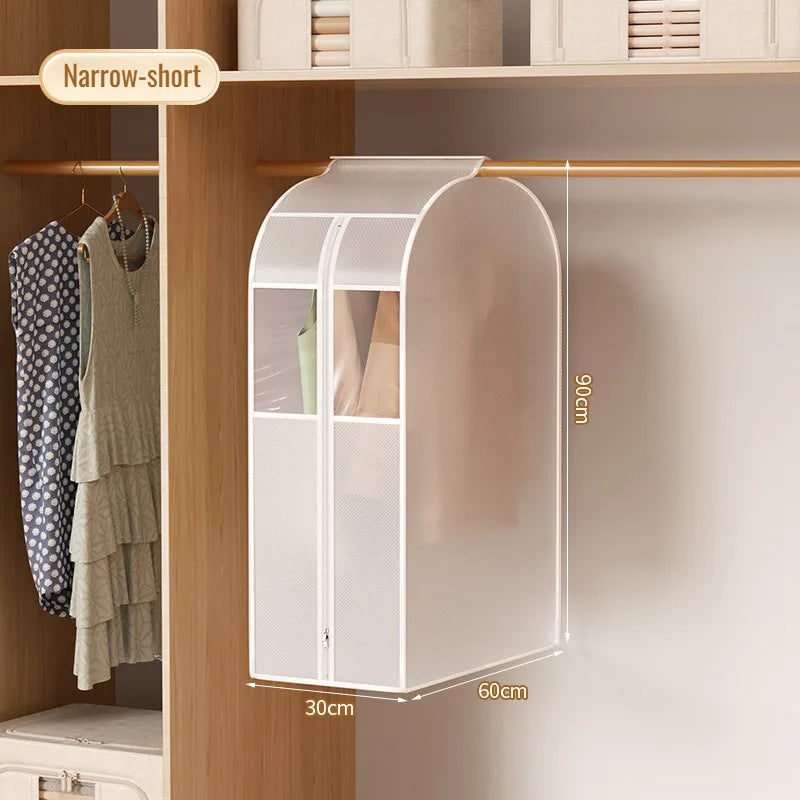 Hanging Clothes Dust Cover Transparent Dust Bag Waterproof Dustproof Moisture-Proof Wardrobe Clothes Storage Organizer