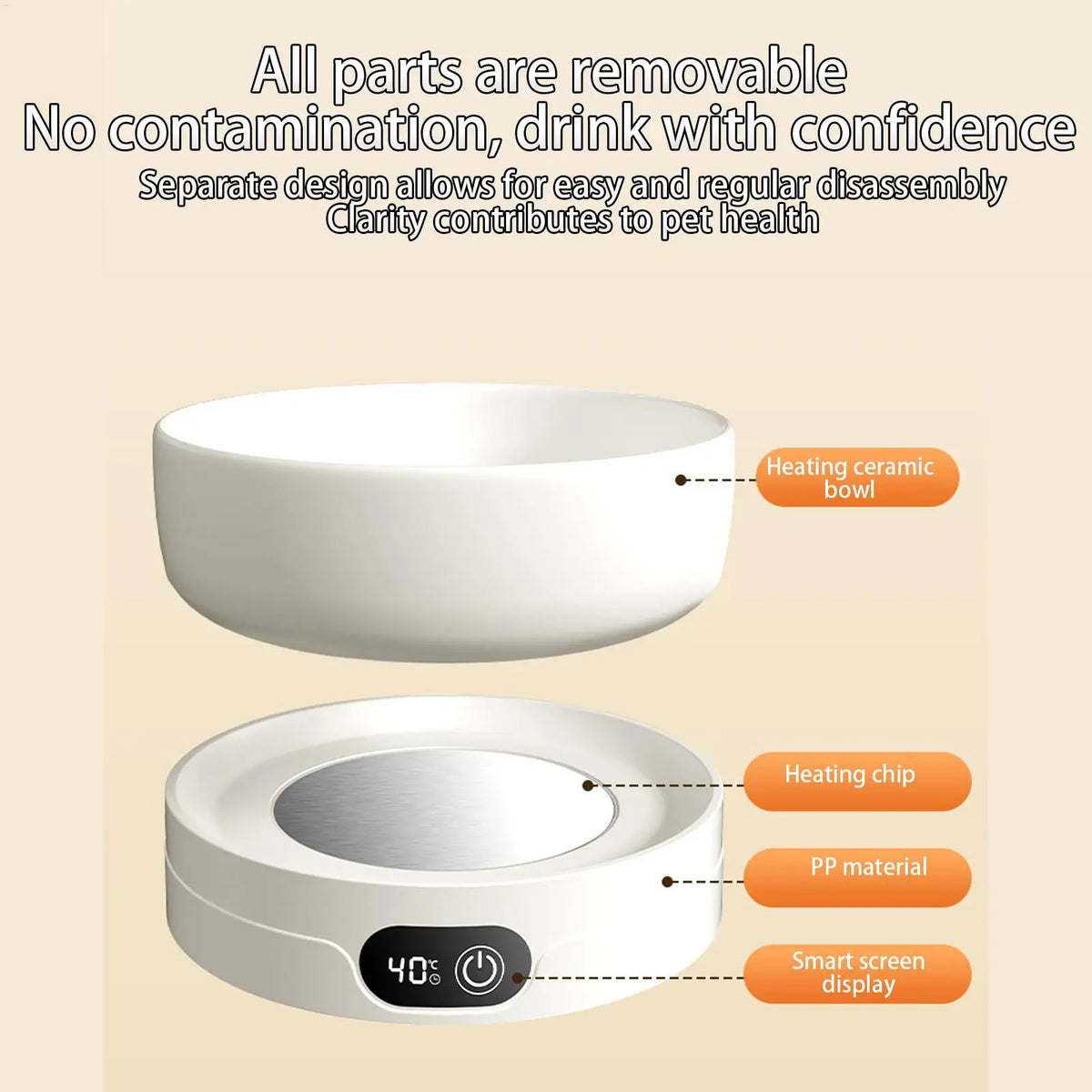 Heated Cat Dish 4 Temperature Settings Winter Pet Drinking Plate Thermal Heated Water Bowl for Chickens Ducks Birds Animals