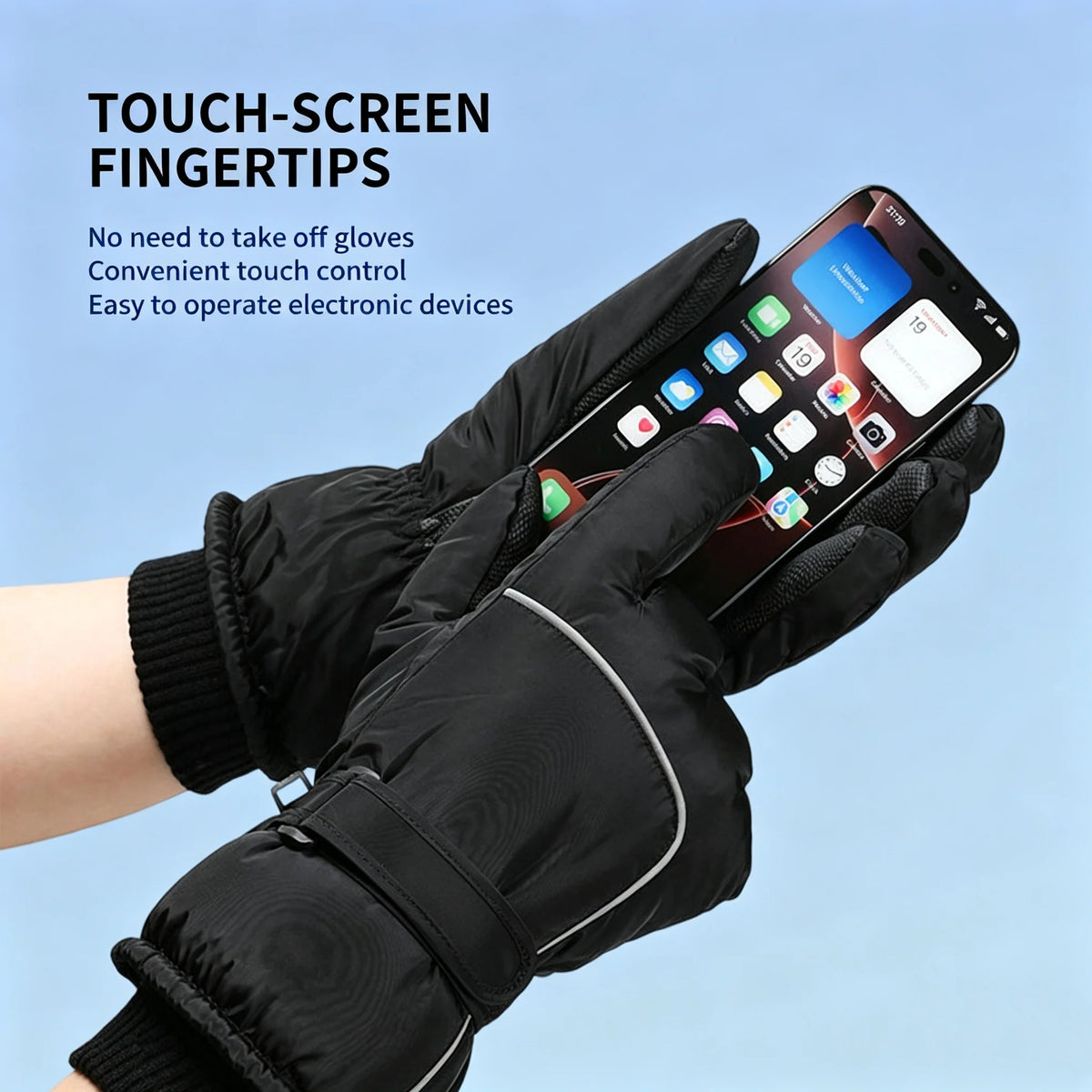 Men Women Professional Winter Thermal Ski Gloves Waterproof Touch‑screen Snow Gloves Warm Windproof Motorcycle Outdoor Sports