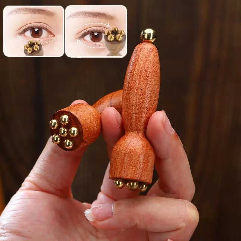 Wood Gua Sha Tool Facial Acupressure Massager for Puffiness Dark Circles Under Eye Care Face Lift Skin Sensitive Skin