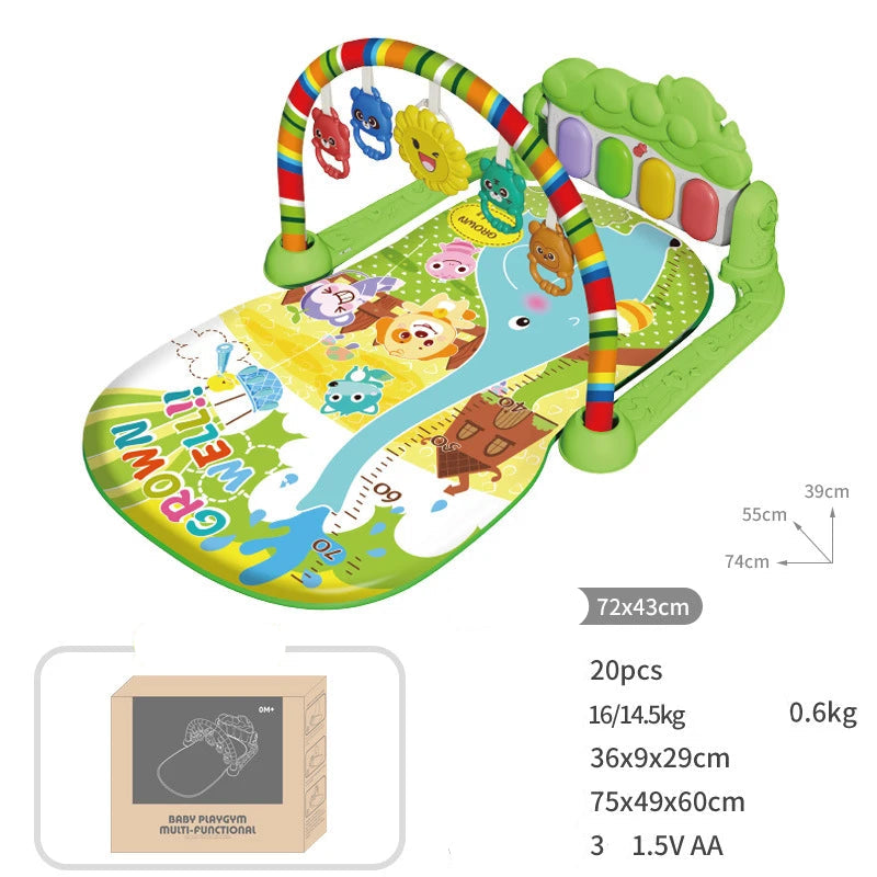 Baby Fitness Stand Music Play Gym Activity Toys Newborn Piano Crawling Blanket Pedal Game Pad Early Education 0-36 Months Gifts