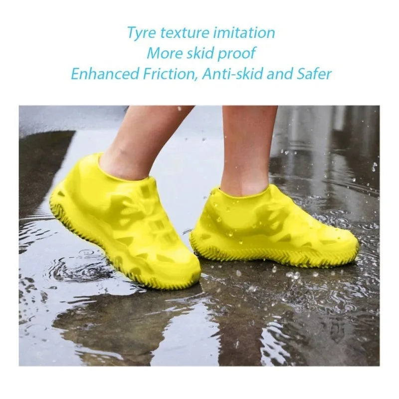 Waterproof Rain Shoes Covers Silicone Non-slip Wear-resistant Outdoor Adult Children Boots Portable Elastic Reusable