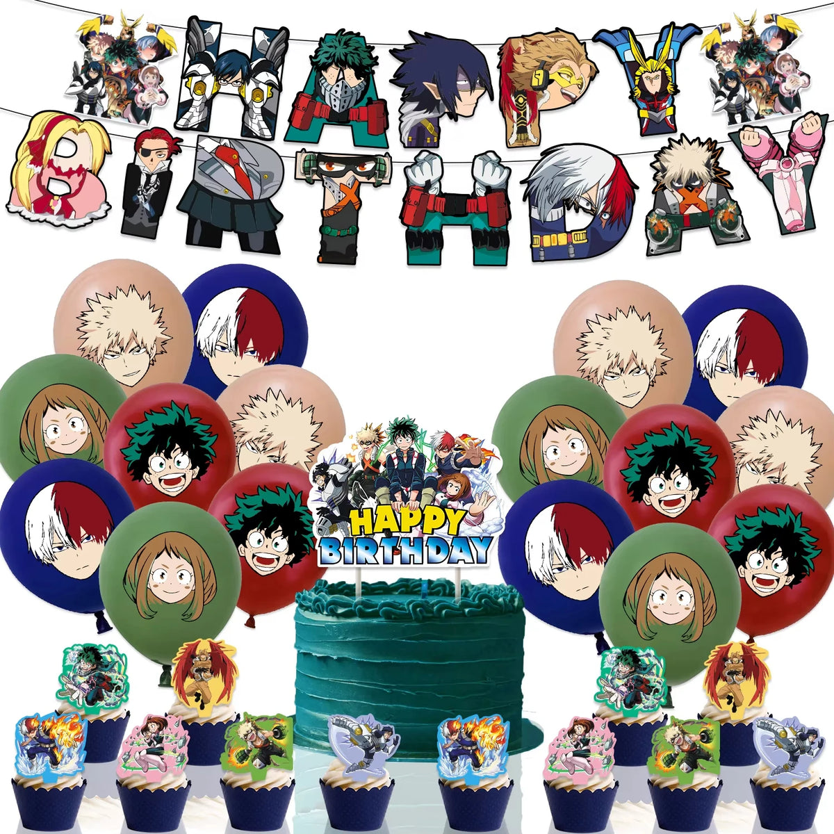 My Hero Academia Birthday Party Decoration Disposable Tableware Cup Plate Balloon Backdrop Banner Kid Favor Baby Shower Supplies