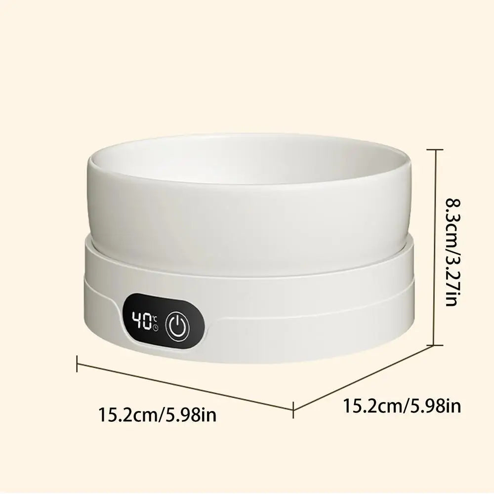 Heated Cat Dish 4 Temperature Settings Winter Pet Drinking Plate Thermal Heated Water Bowl for Chickens Ducks Birds Animals