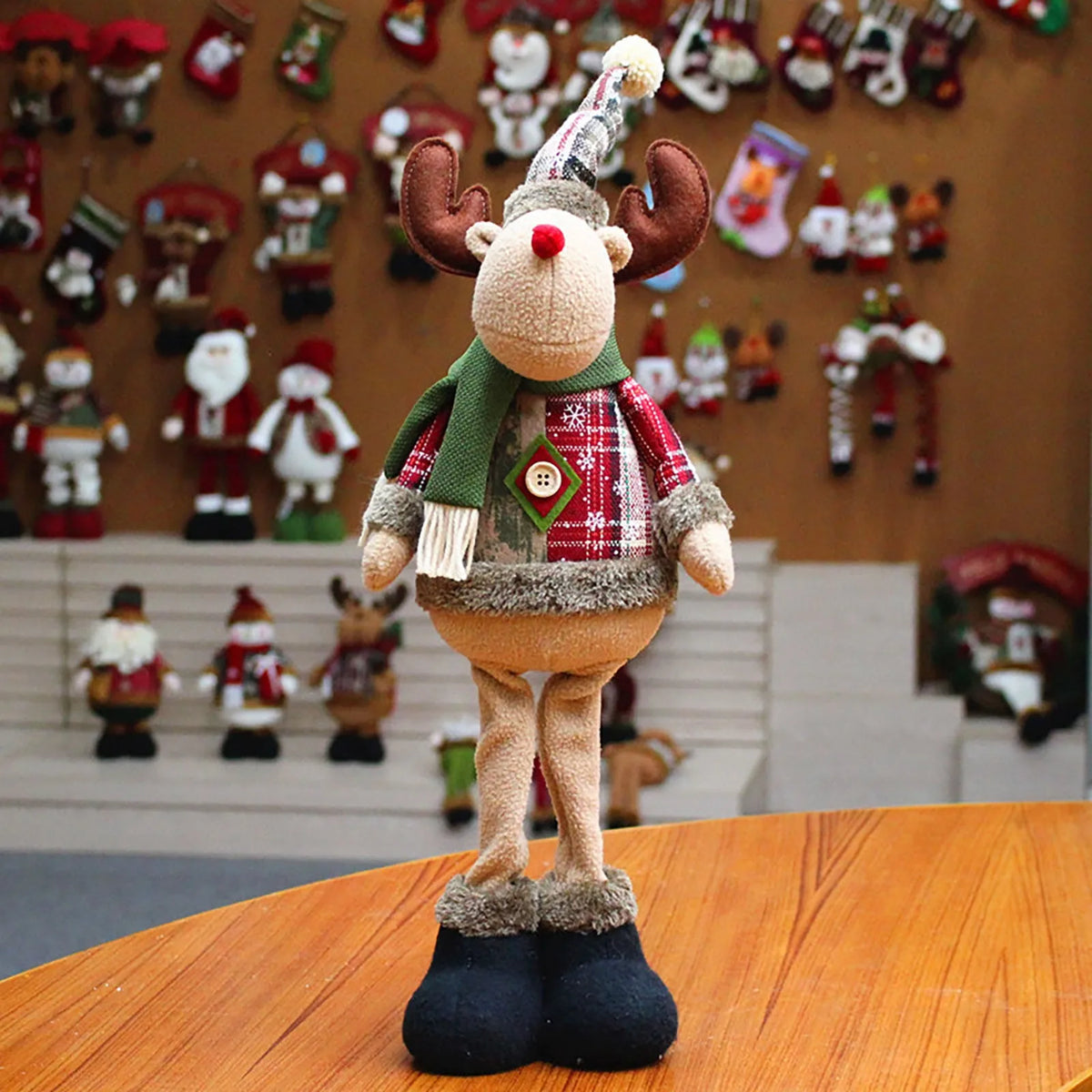 3PCS Christmas Decorative Christmas Dolls Reindeer Snowman Santa Claus Standing Doll New Year Ornament Christmas Merry Christmas