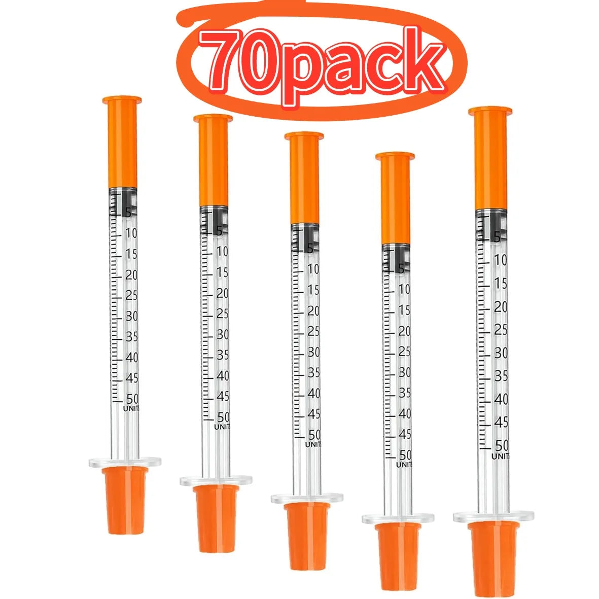 Syringe with Needles Pack of 20/70/100 0.5/1ml Dose Suitable for Pet Care And Laboratory Use