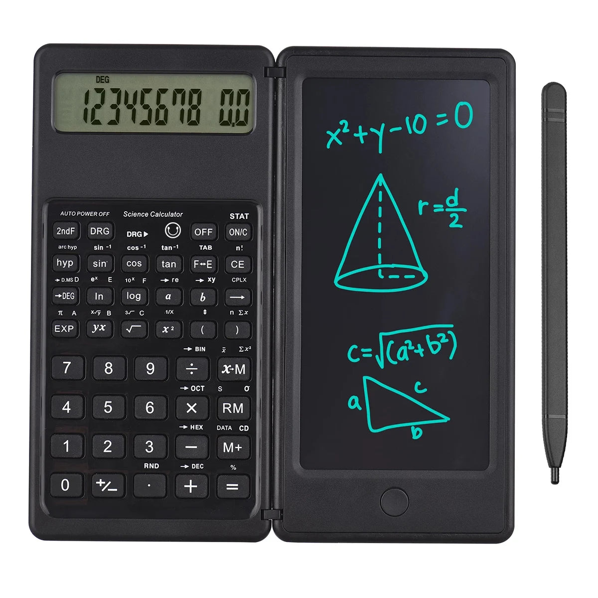 Portable Calculator 6.5 Inch LCD Screen Writing Tablet Folding Scientific Calculator Tablet Digital Drawing Pad With Stylus Pen
