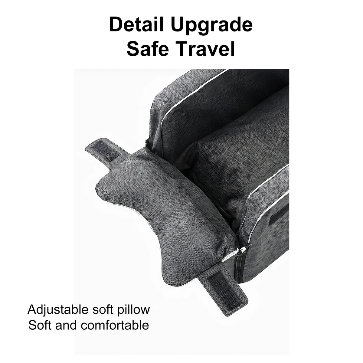 Grey Square Center Console Pet Nest All Season Universal 2 In 1 Car Dog Booster Seat Adjustable Shoulder Strap Removable Washable Car Armrest Pet Carrier Outdoor Hiking Travel Small Dog Cat Auto Safety Bed Pet Accessor