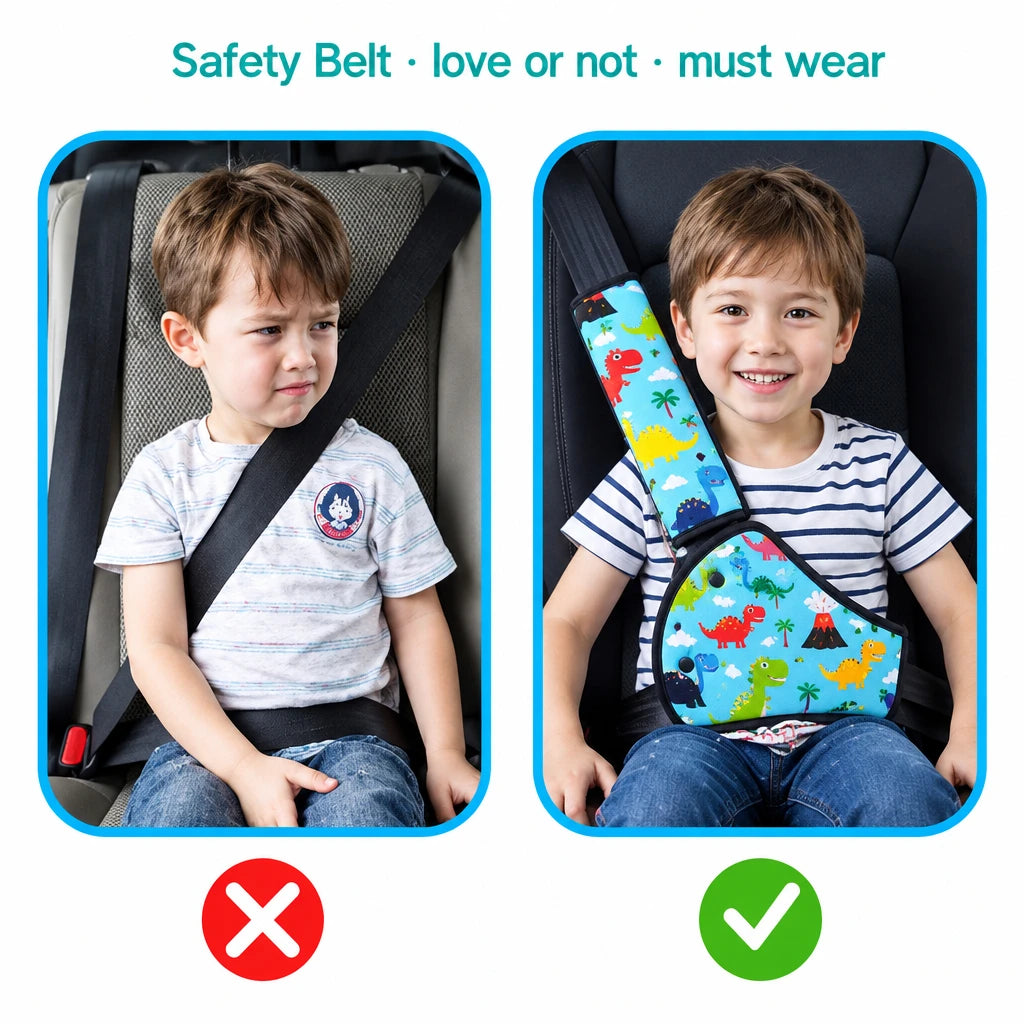 Kids Seat Safety Belt Adjustment Interior Car Seat Belt Kit Anti Strangulation Neck Limiter For Child Safety Belt Protector Belt