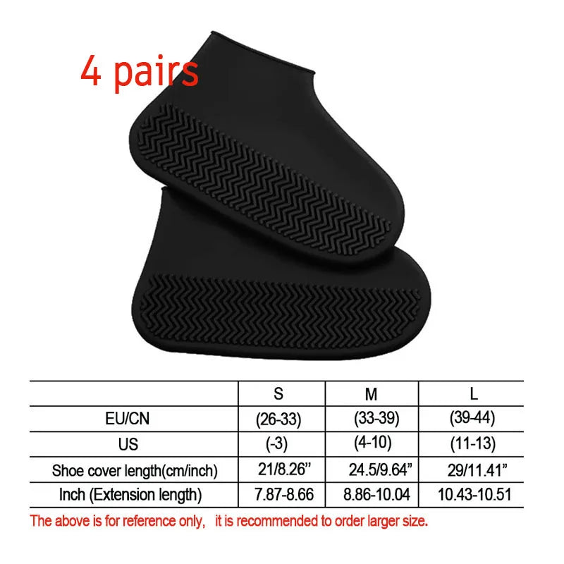 Waterproof Rain Shoes Covers Silicone Non-slip Wear-resistant Outdoor Adult Children Boots Portable Elastic Reusable