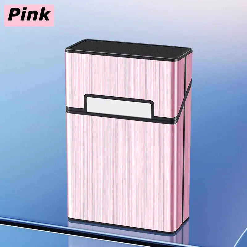 Portable Cigarette Case Metal Smoking Cigarette Box 20pcs Capacity Tobacco Holder Cigarettes Pack Cover Storage Box Men's Gadget