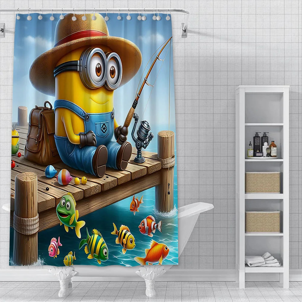 Shower For M-Minionss Curtain Waterproof Polyester Fabric Paint Colorful Bath Curtains Home Bathroom Decor Curtain With Hook