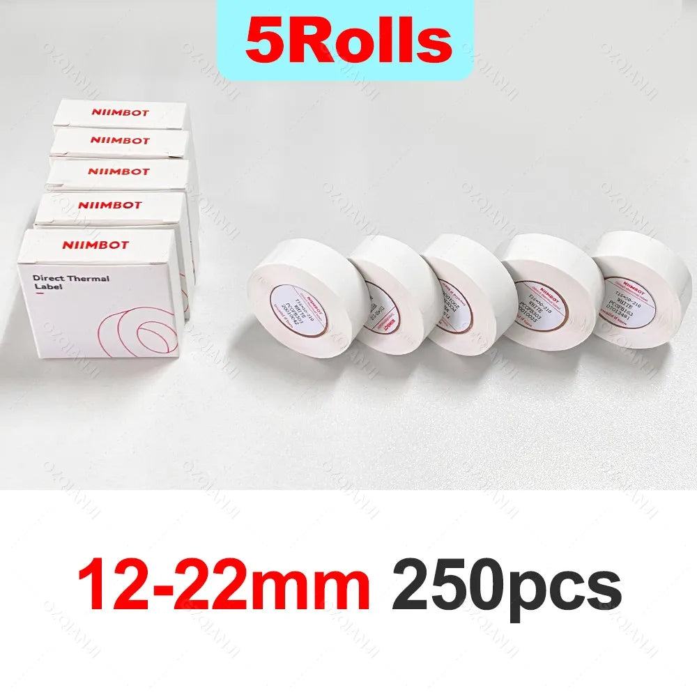 Niimbot D11/D101/D110 Mini Portable Printer White Tape Sticker Papers Waterproof Anti-Oil No Glue Thermal Label Printer Rolls