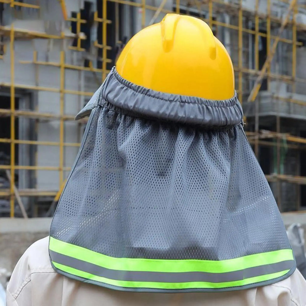Construction Safety Reflective Hard Hat Shade Neck Shield Helmet Sun Shade Reflective Stripe Summer Sun Protection for Working
