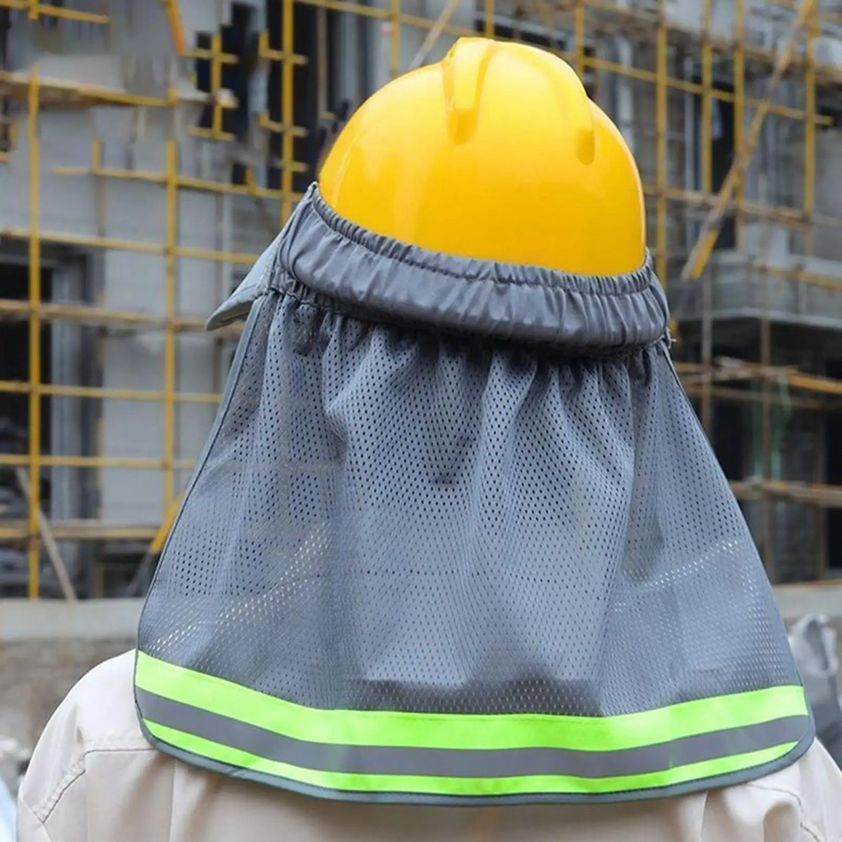 Construction Safety Reflective Hard Hat Shade Neck Shield Helmet Sun Shade Reflective Stripe Summer Sun Protection for Working
