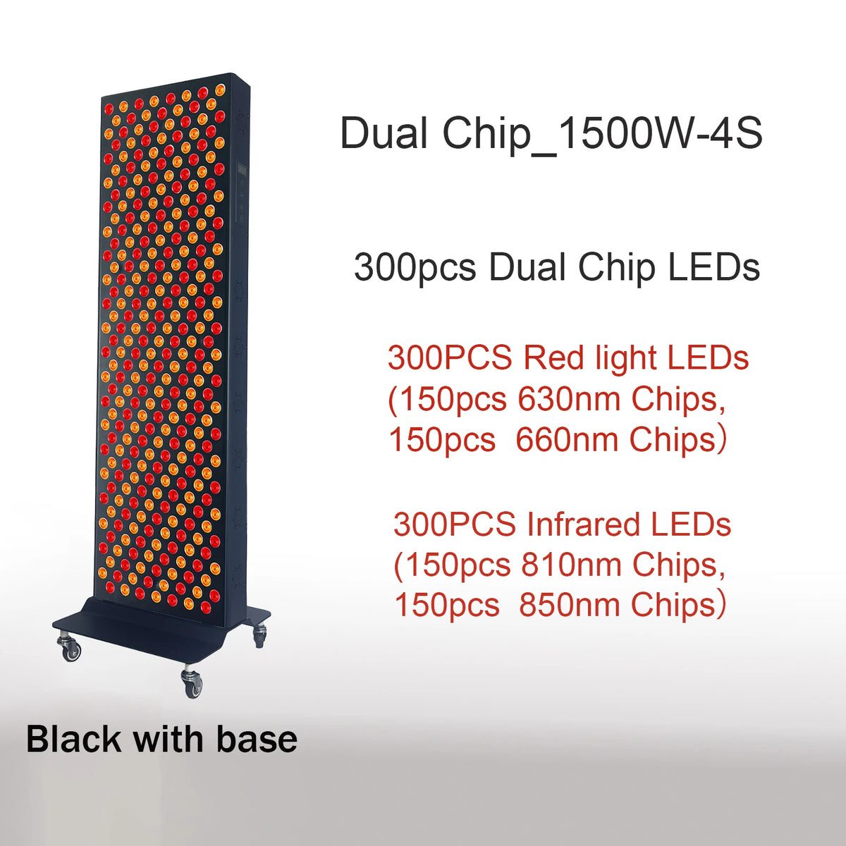 Dual Chip Red Light Therapy Panel Lamp 630nm 660nm Near Infrared Therapy Light 810nm 850nm LED Beauty Devices for Face and Body