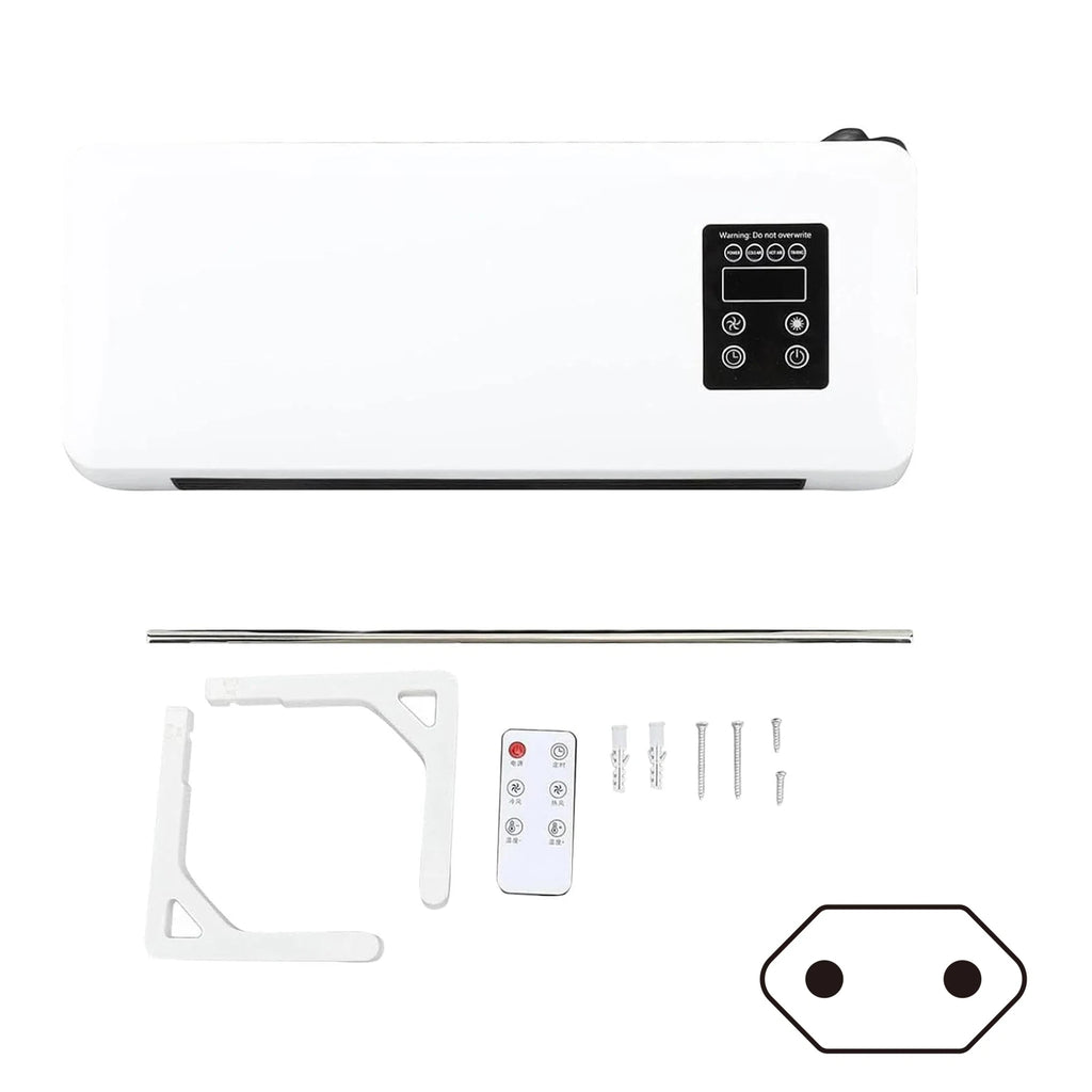 1500W Wall-mounted Electric Indoor Heater with Remote Control, 2 in 1 Mini Warmer / Ventilation Fan For Bedroom Bathroom Kitchen